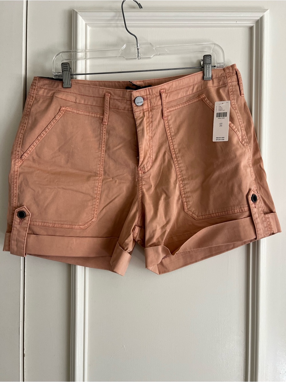 Dear John Rolled-Hem Utility Shorts in Terra cotta